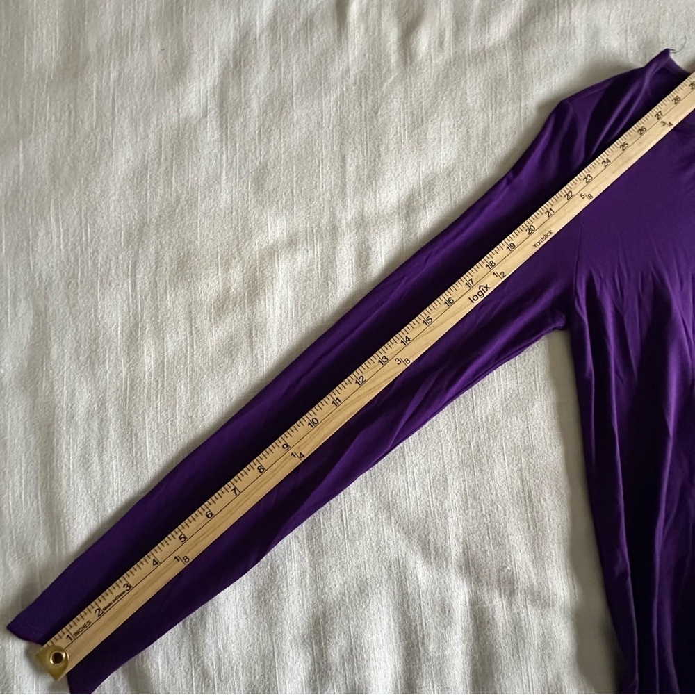 Eileen Fisher Shirt Womens XS Purple Long Sleeve Tunic Stretch Knit Lagenlook - Picture 7 of 9